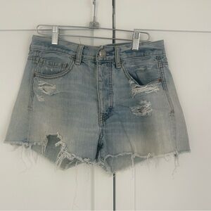 American Eagle Outfitters Blue Jean Shorts Distressed Cut-Off